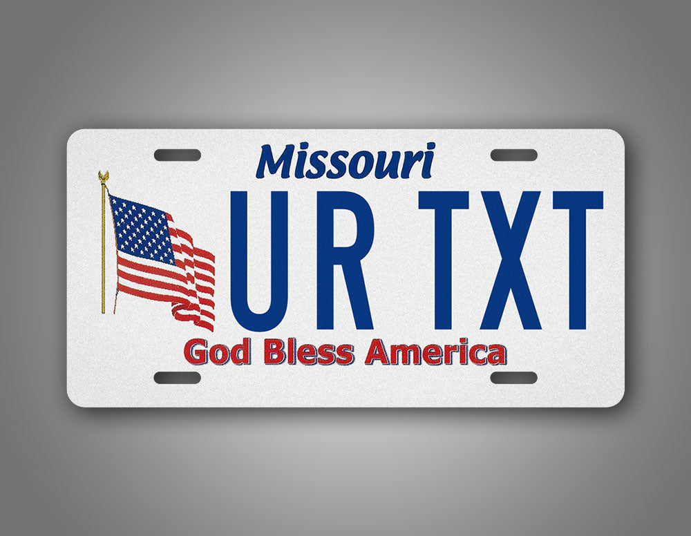 Custom Missouri God Bless America License Plate