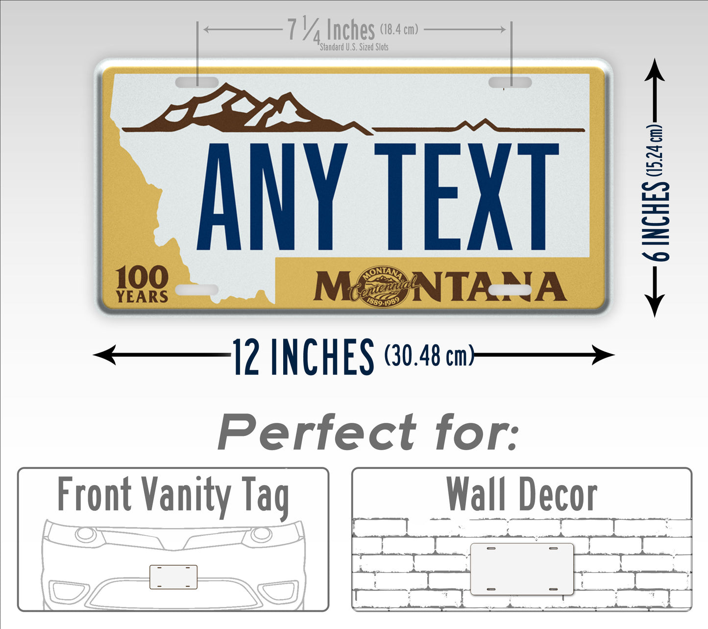 Custom Montana 100 Years centennial 1889-1989 License Plate