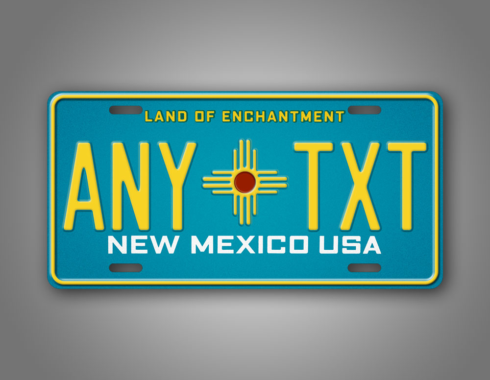 Custom New Mexico Centennial Blue License Plate