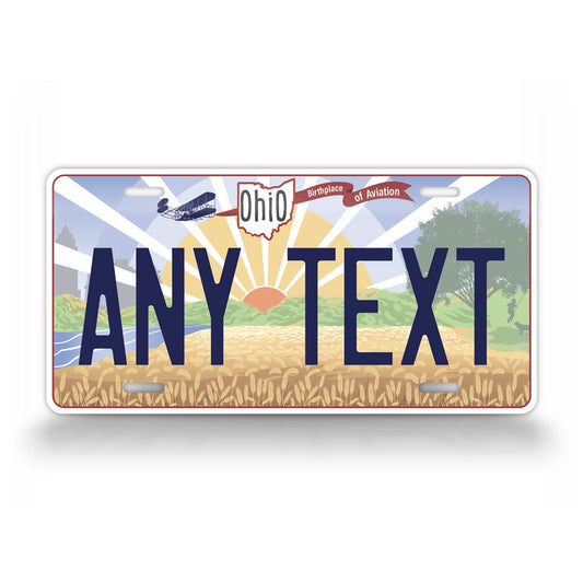 Custom Ohio Birthplace Of Aviation Wheat Fields License Plate