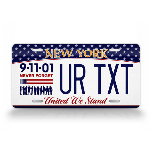 Custom New York 9-11 Never Forget License Plate