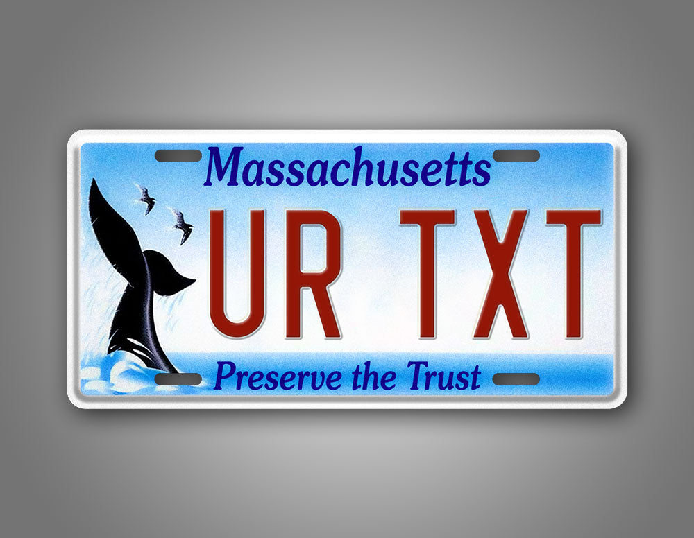 Custom Massachusetts Preserve The Trust Whale Tail License Plate