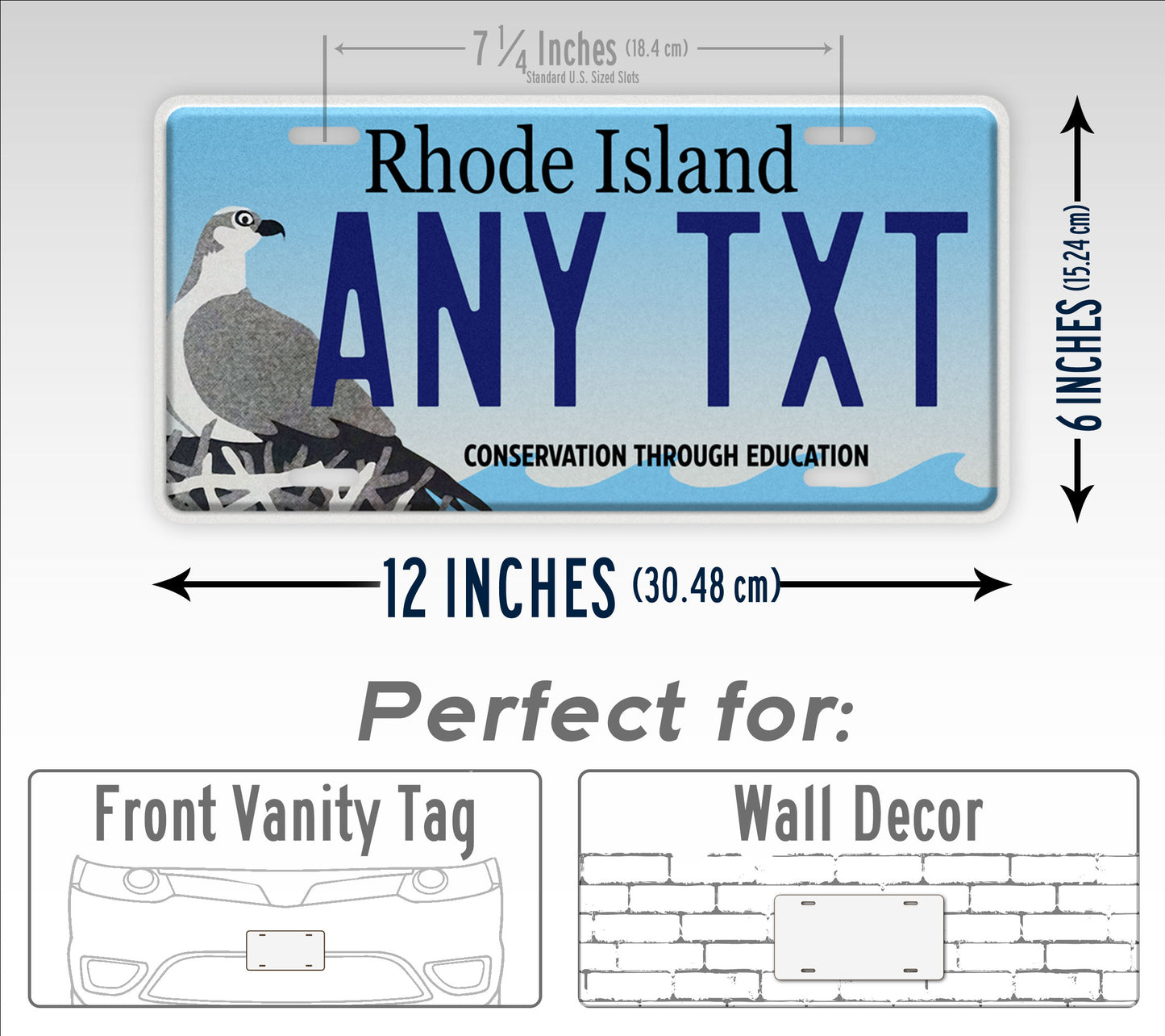 Custom Rhode Island Conservation Through Education License Plate