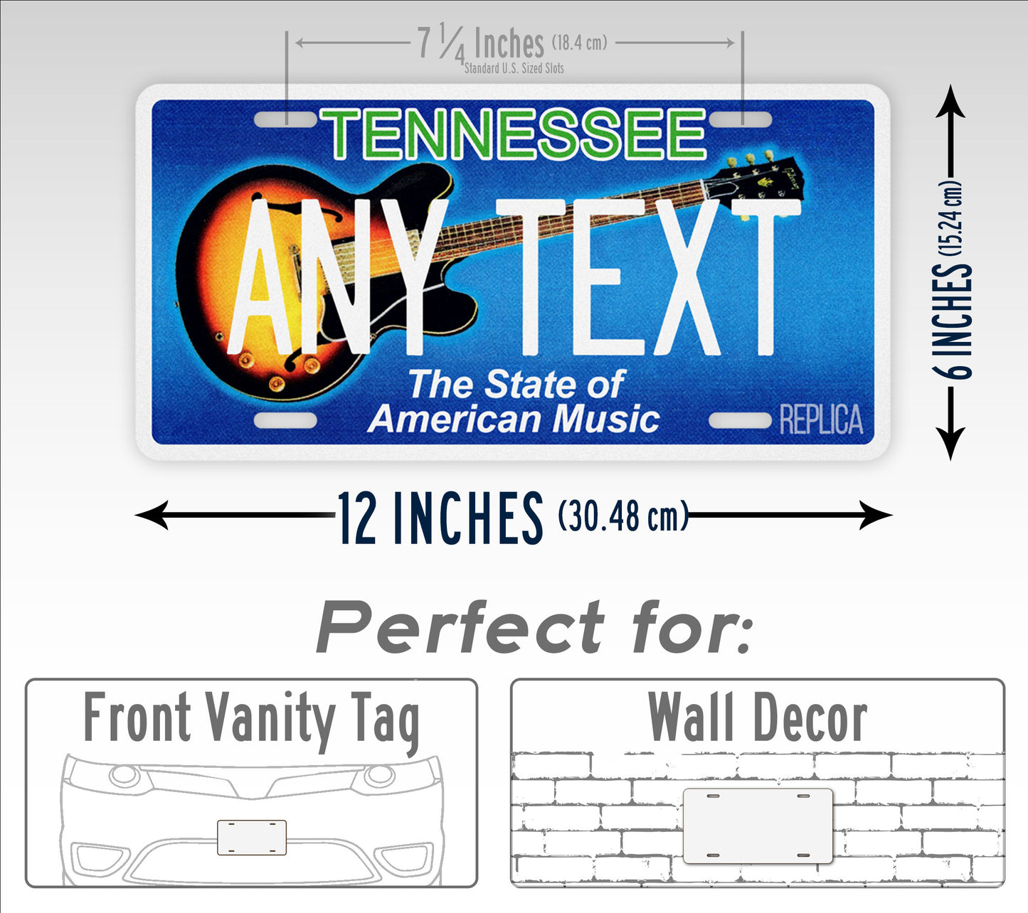 Custom Tennessee Electric Guitar -The State Of American Music License Plate