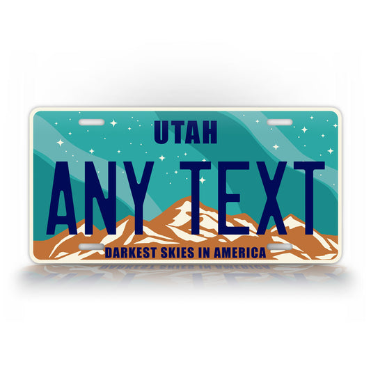 Custom Utah Darkest Skies In America License Plate