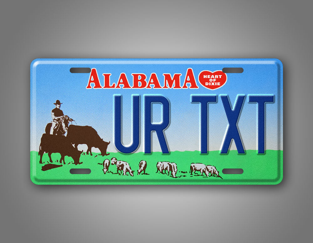 Custom Alabama Vintage Cattle License Plate