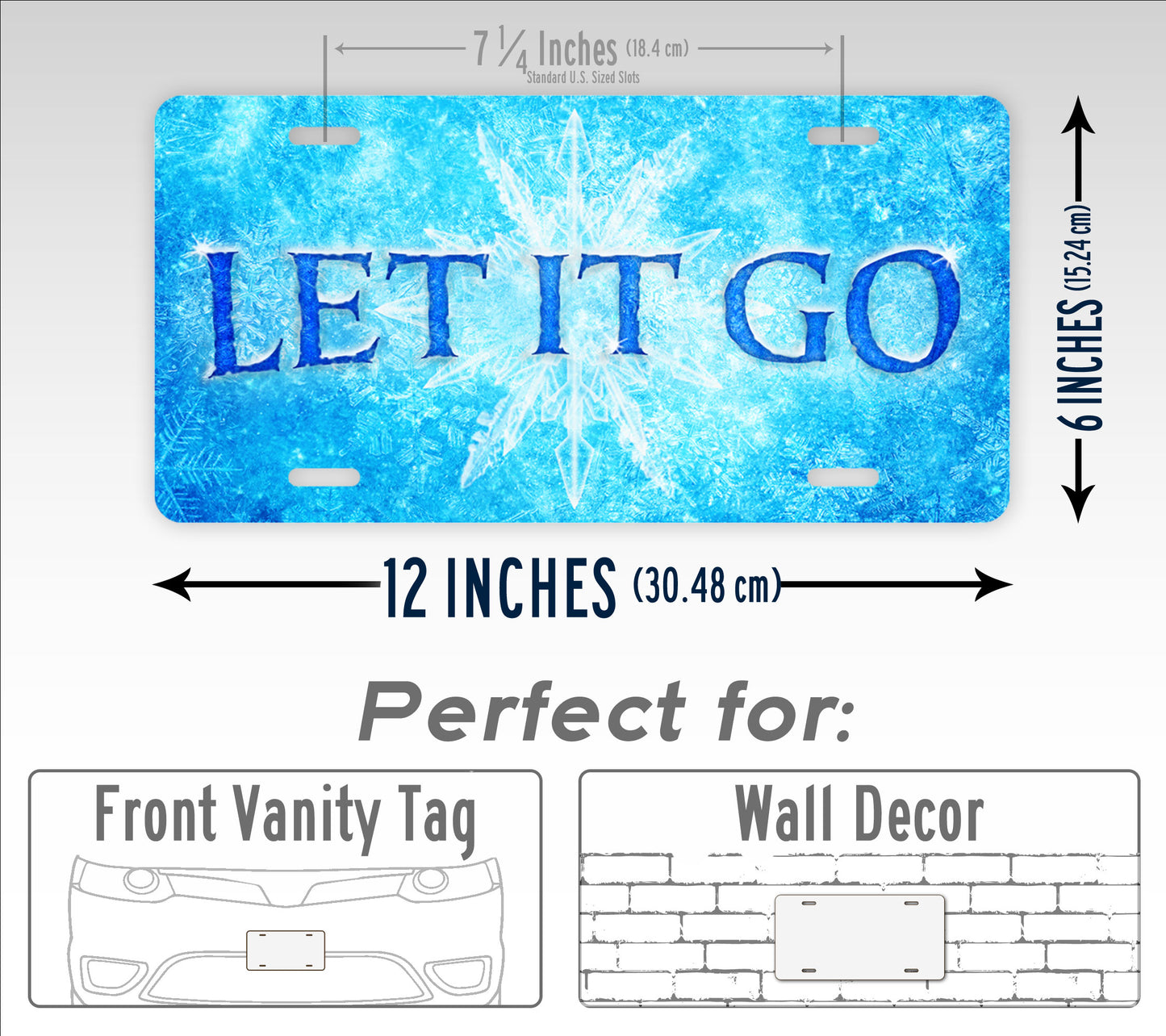 Frozen Ice Let It Go License Plate