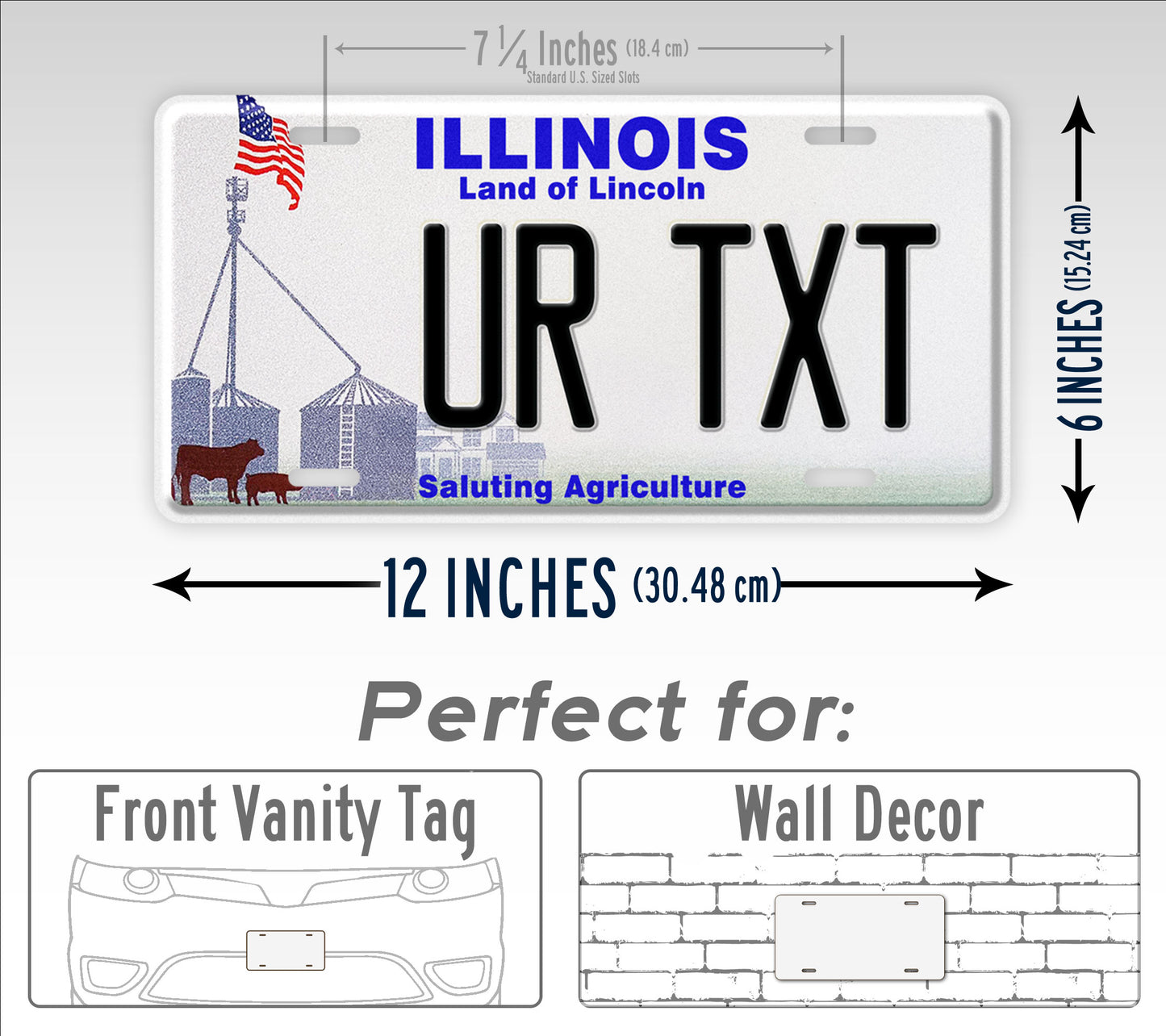 Custom Illinois Saluting Agriculture License Plate