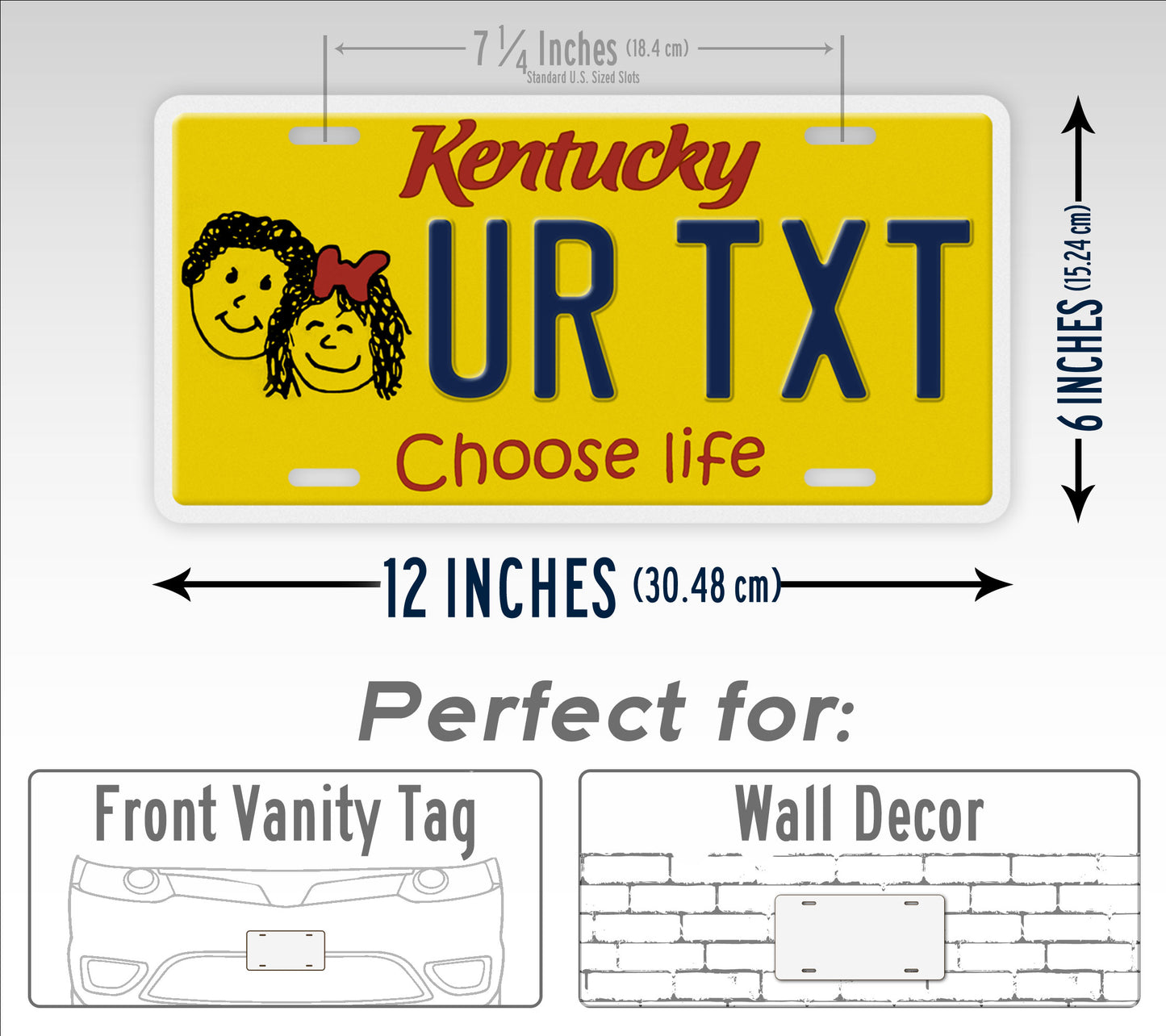 Custom Kentucky State "Choose Life" License Plate