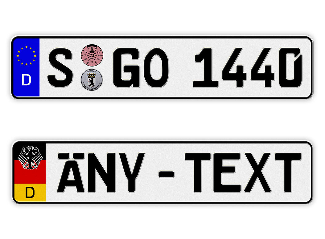 Personalized European German Style License Plate