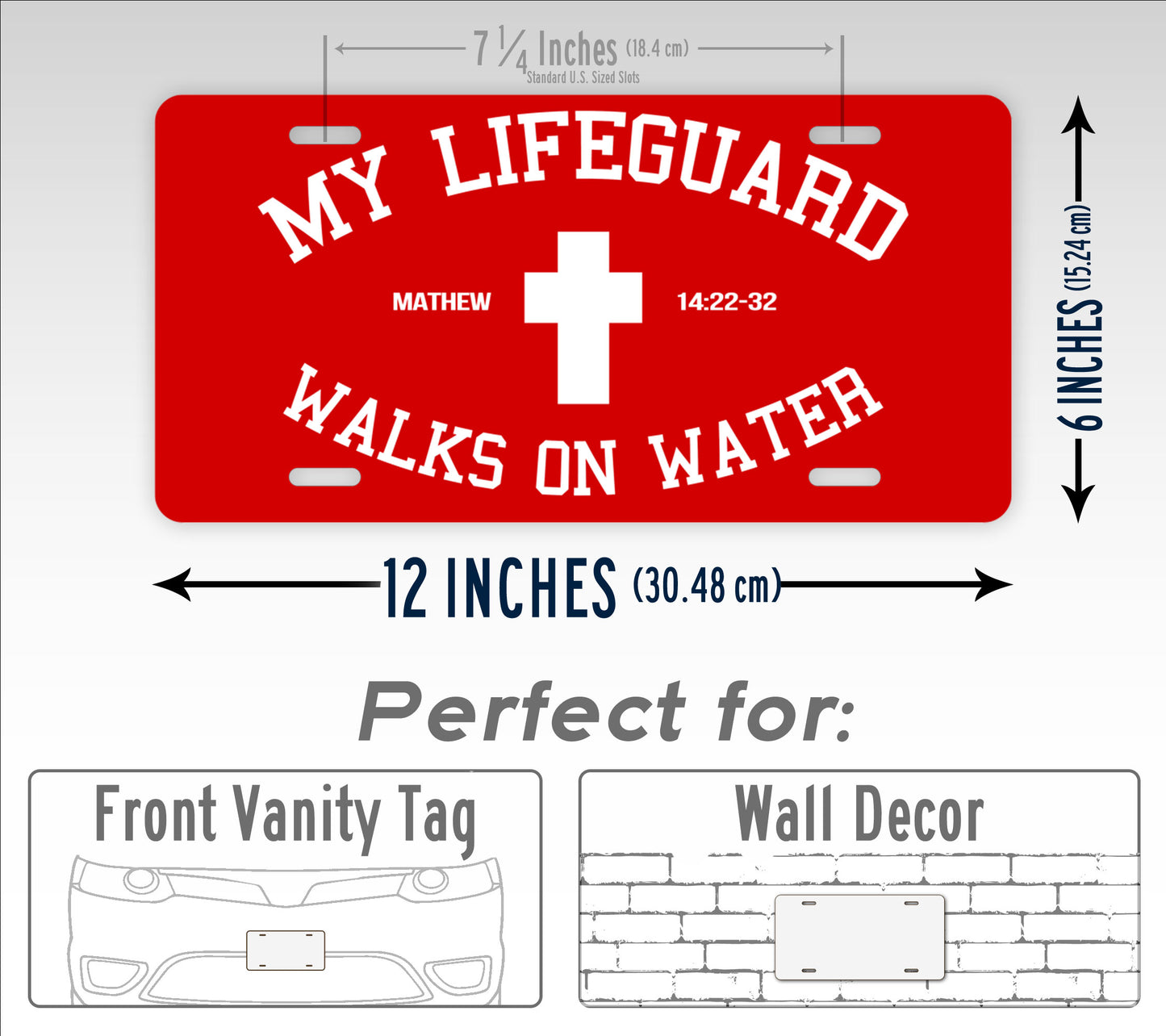 My Lifeguard Walks On Water Christian License Plate