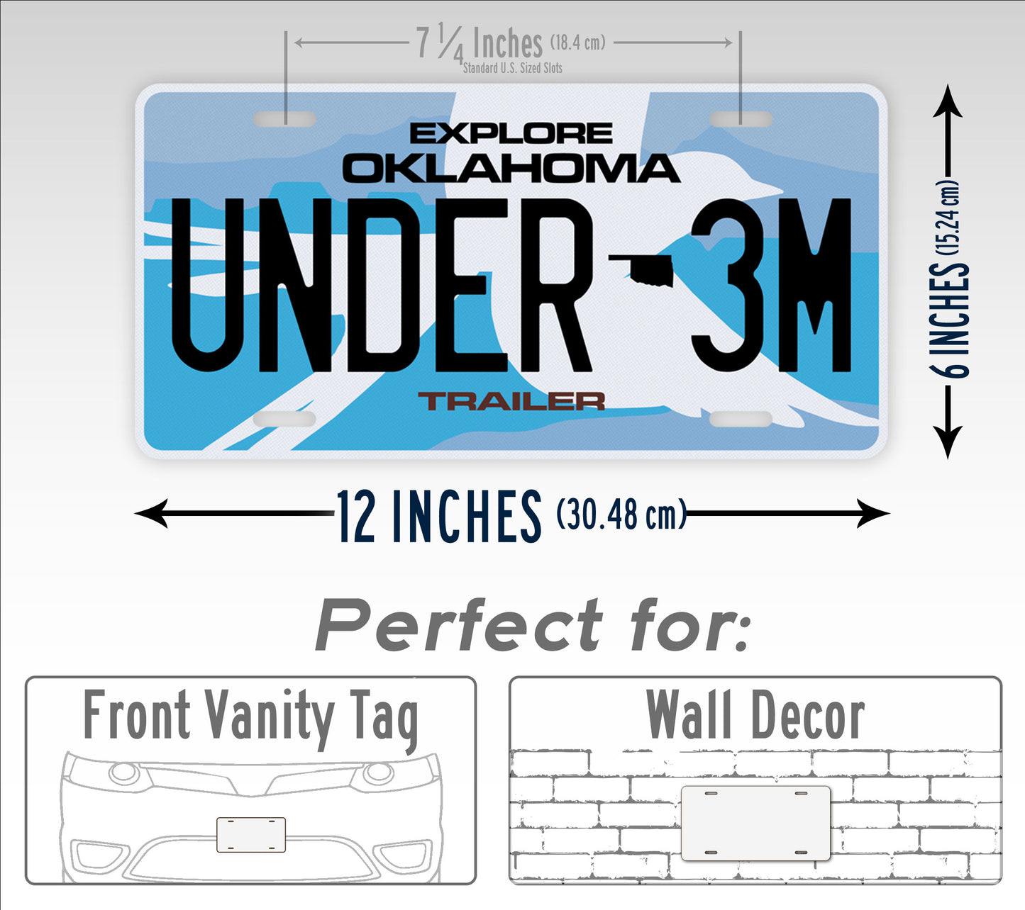 Oklahoma Under 3M Trailer License Plate