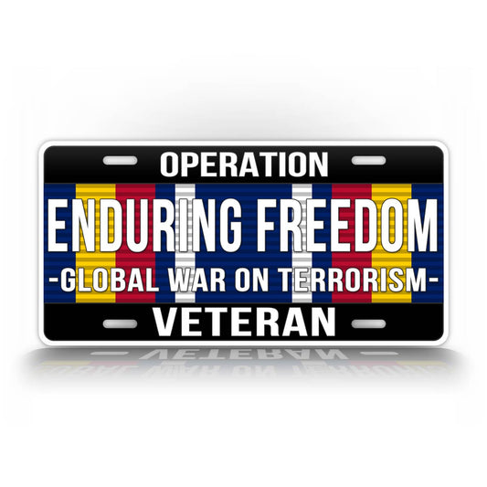 Operation Enduring Freedom Global War On Terrorism Veteran License Plate