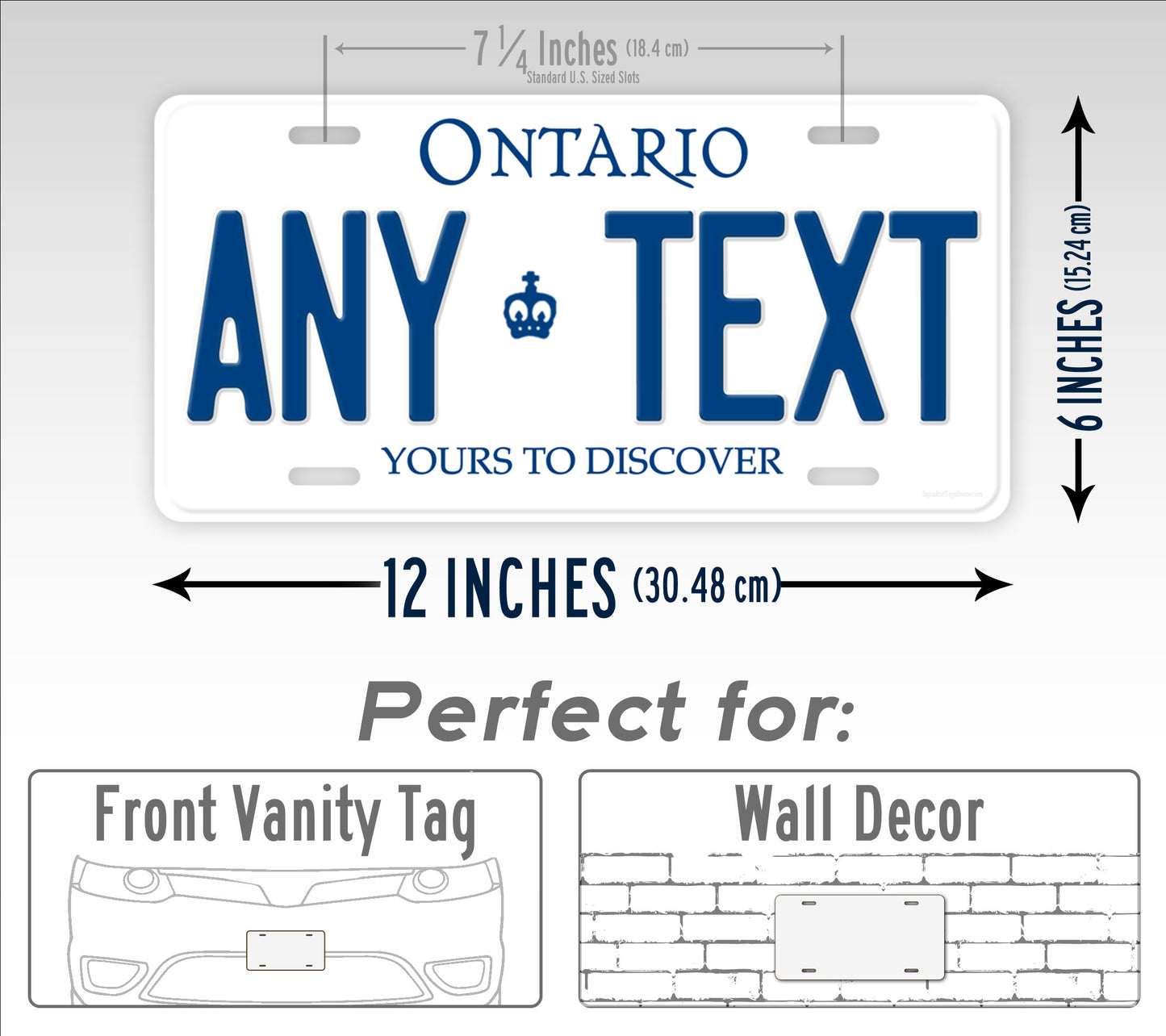 Personalized Ontario Canada Custom License Plate