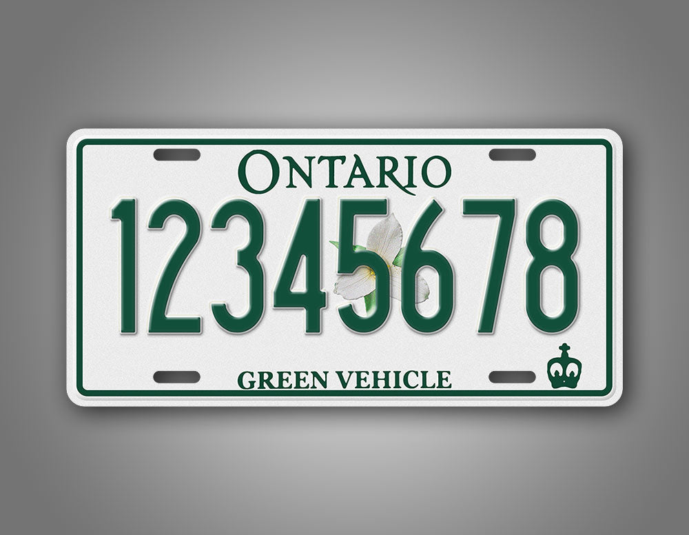Custom Ontario Green Vehicle License Plate