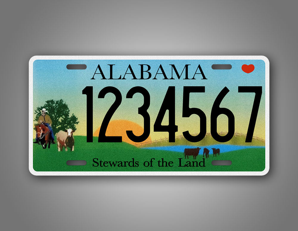 Custom Alabama Stewards Of The Land License Plate