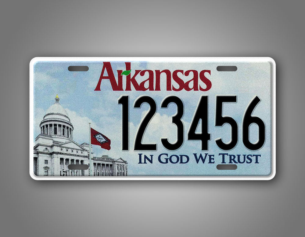 Custom Arkansas In God We Trust License Plate