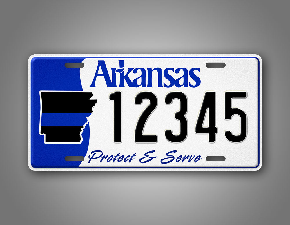 Custom Arkansas Protect And Serve License Plate