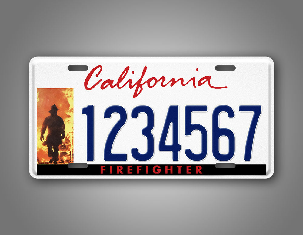 Custom California Firefighter License Plate