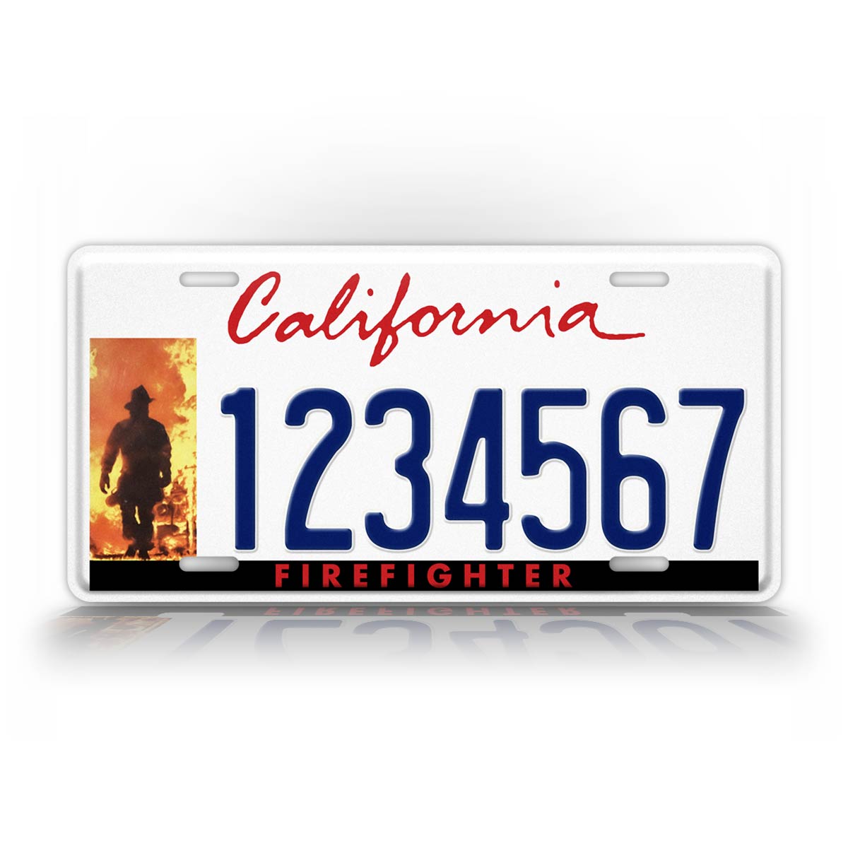 Custom California Firefighter License Plate