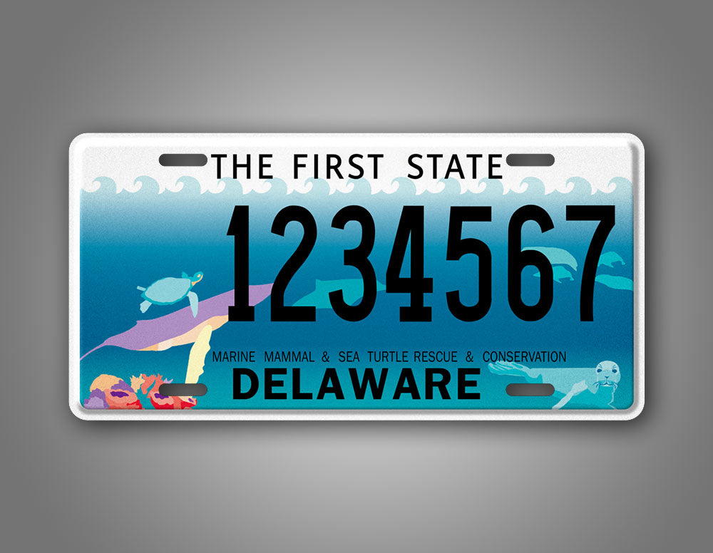 Custom Delaware Marine Mammal And Sea Turtle Conservation License Plate