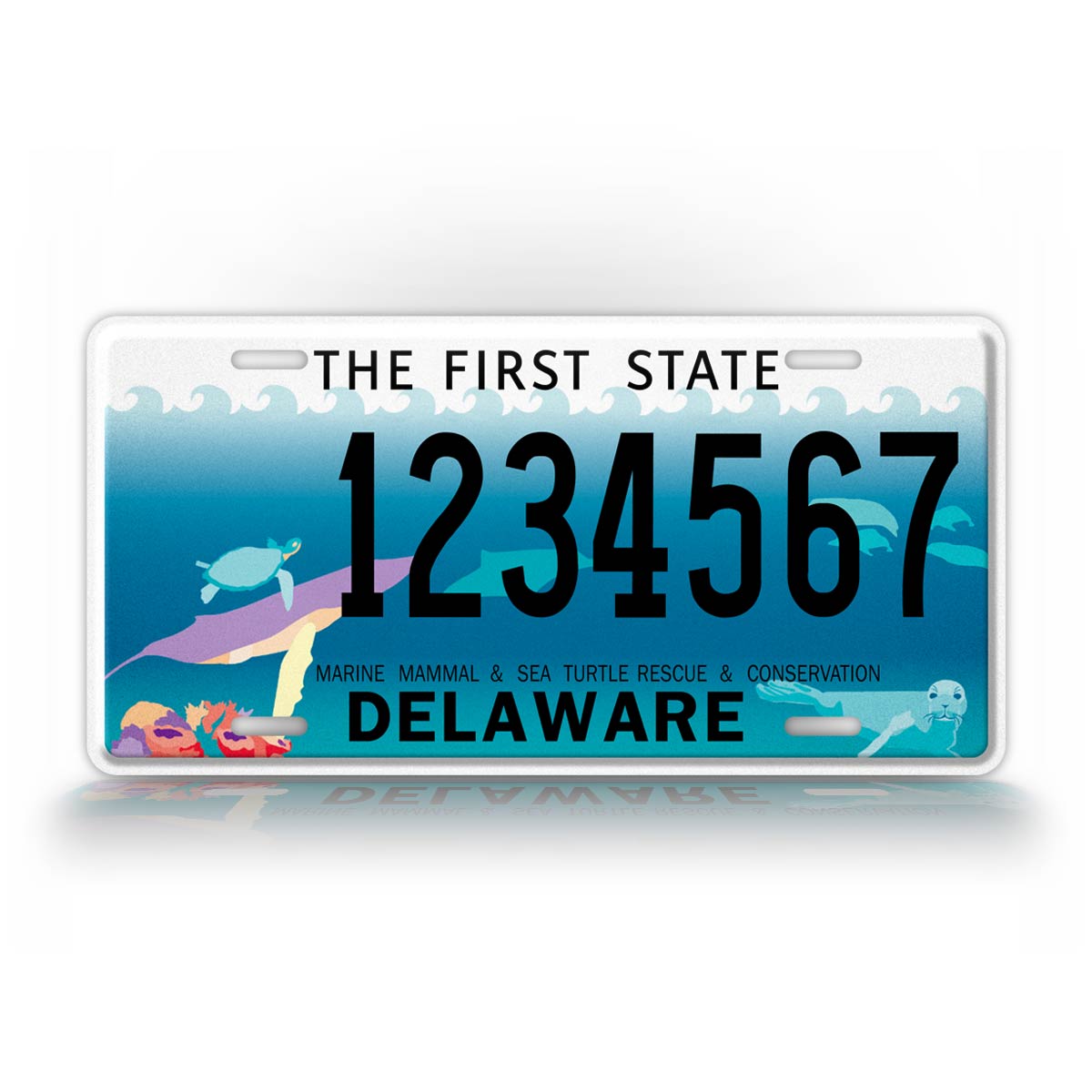 Custom Delaware Marine Mammal And Sea Turtle Conservation License Plate