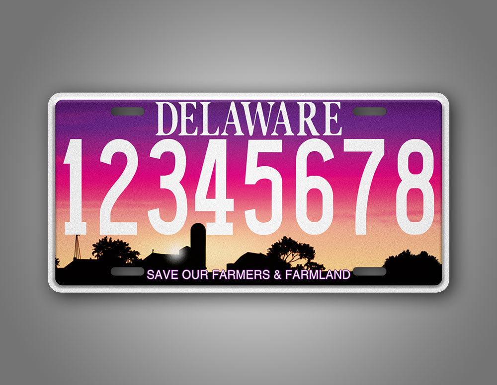 Custom Delaware Protect Our Farms Novelty License Plate