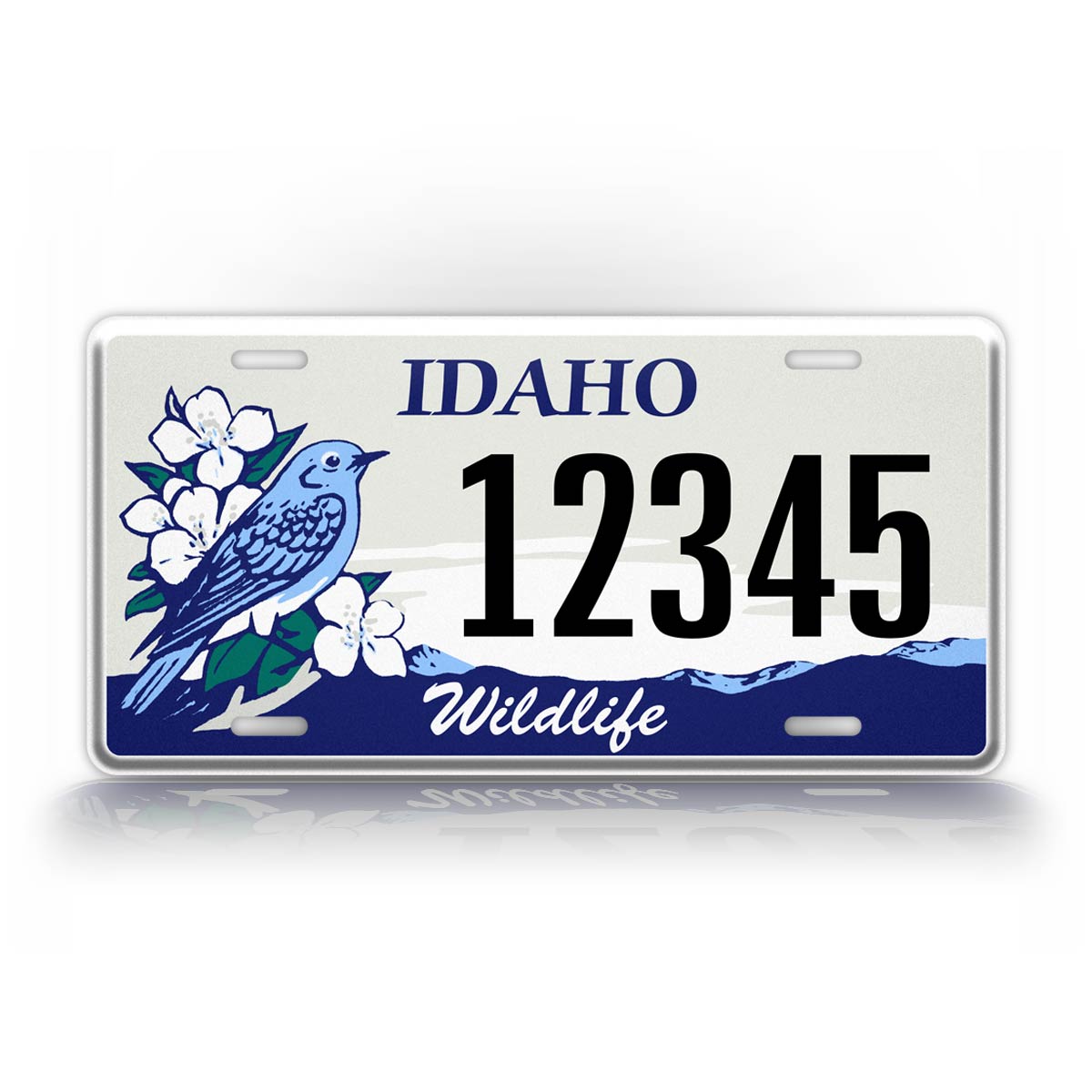 Custom Idaho Blue Bird Wildlife License Plate