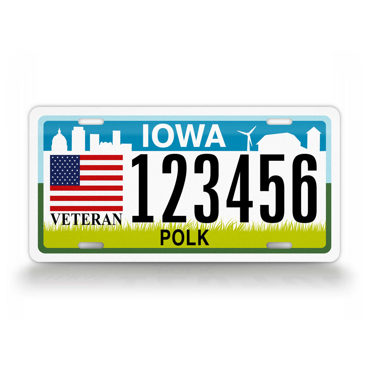 Personalized Iowa State Veteran Custom License Plate