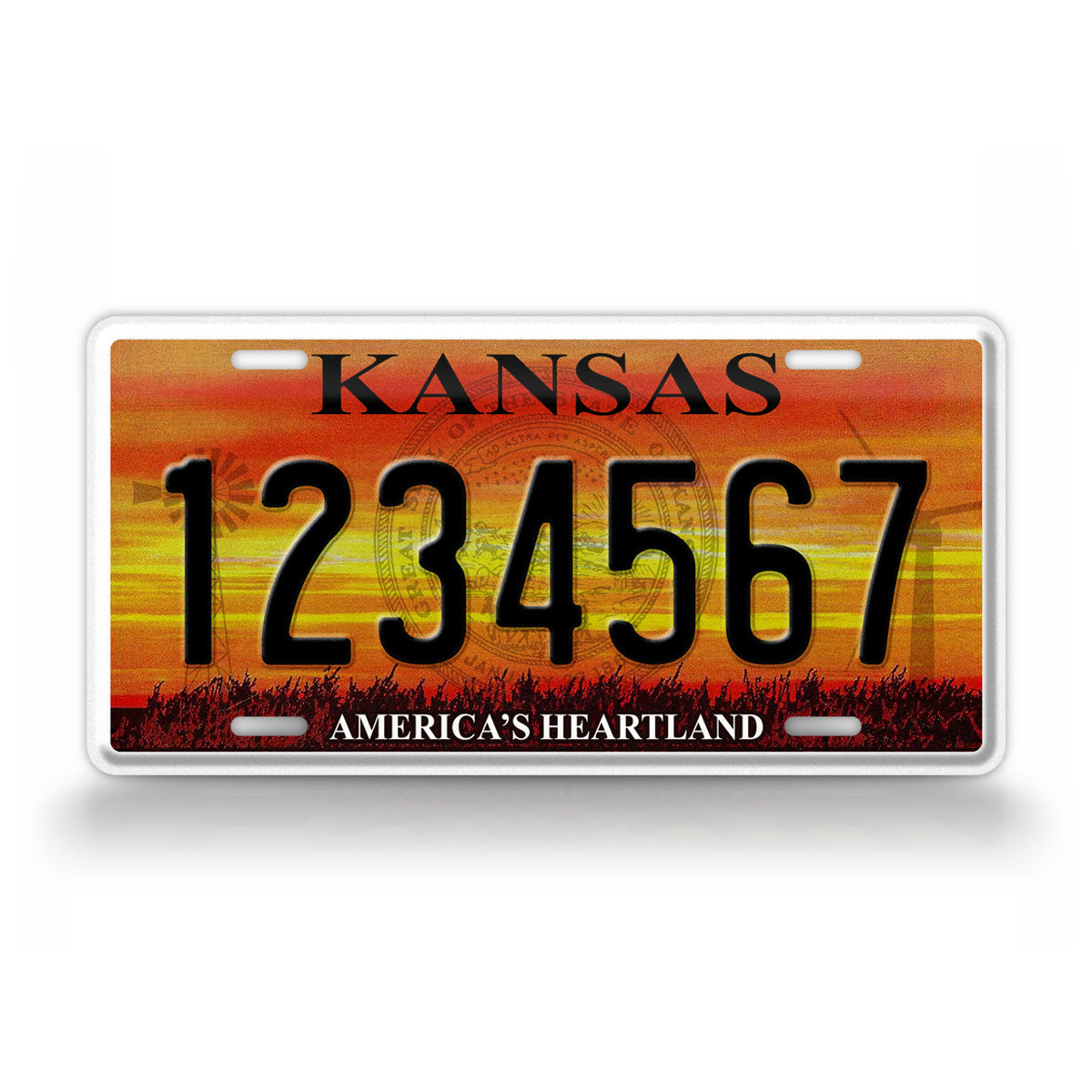 Custom Kansas America's Heartland License Plate