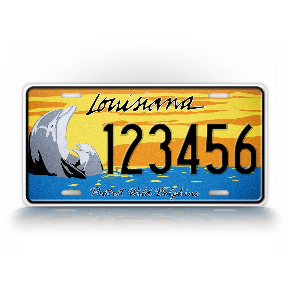 Custom Louisiana Save The Dolphins Novelty License Plate