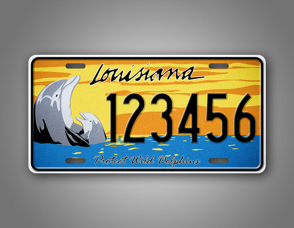 Custom Louisiana Save The Dolphins Novelty License Plate
