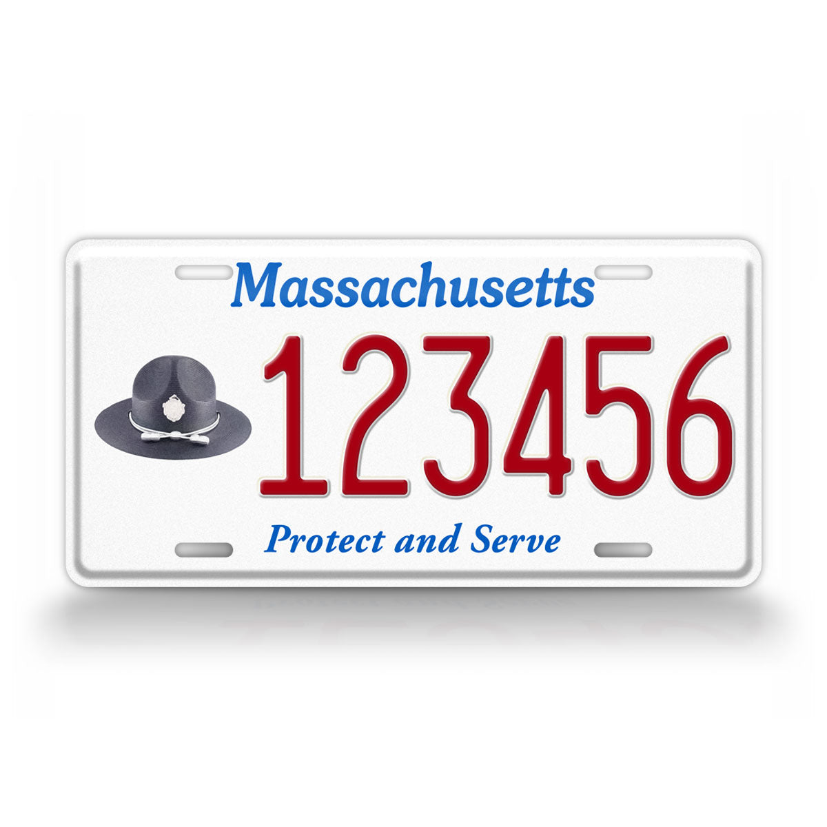 Custom Massachusetts Protect and Serve License Plate