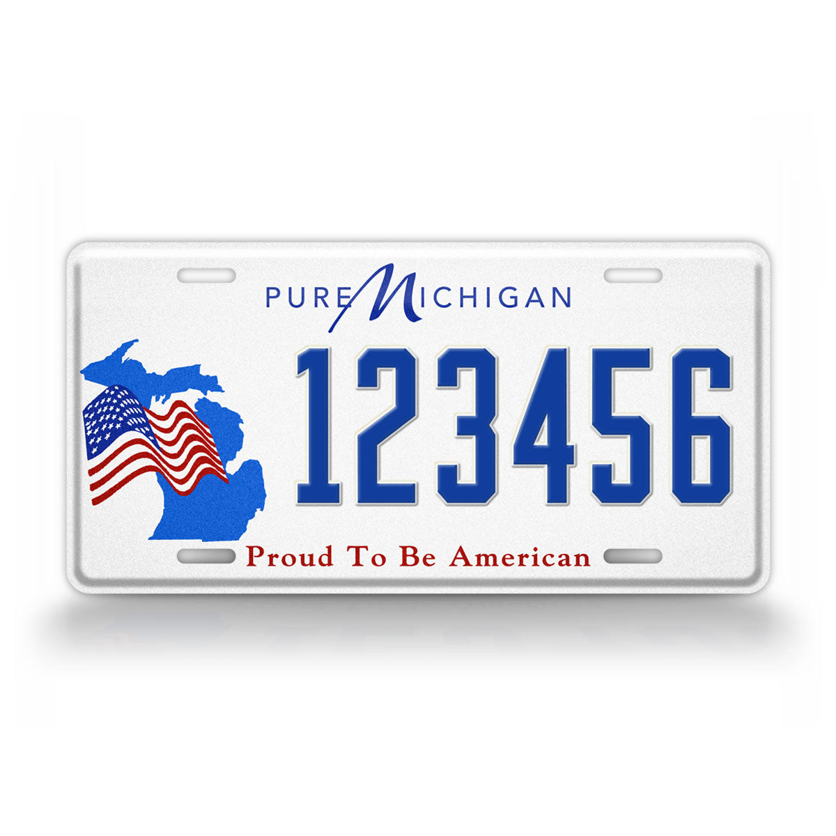 Custom Michigan Proud To Be American License Plate