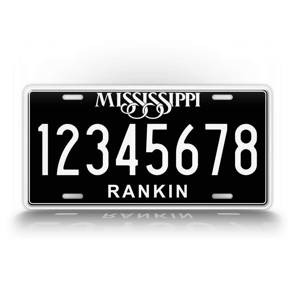 Custom Black Mississippi Novelty License Plate