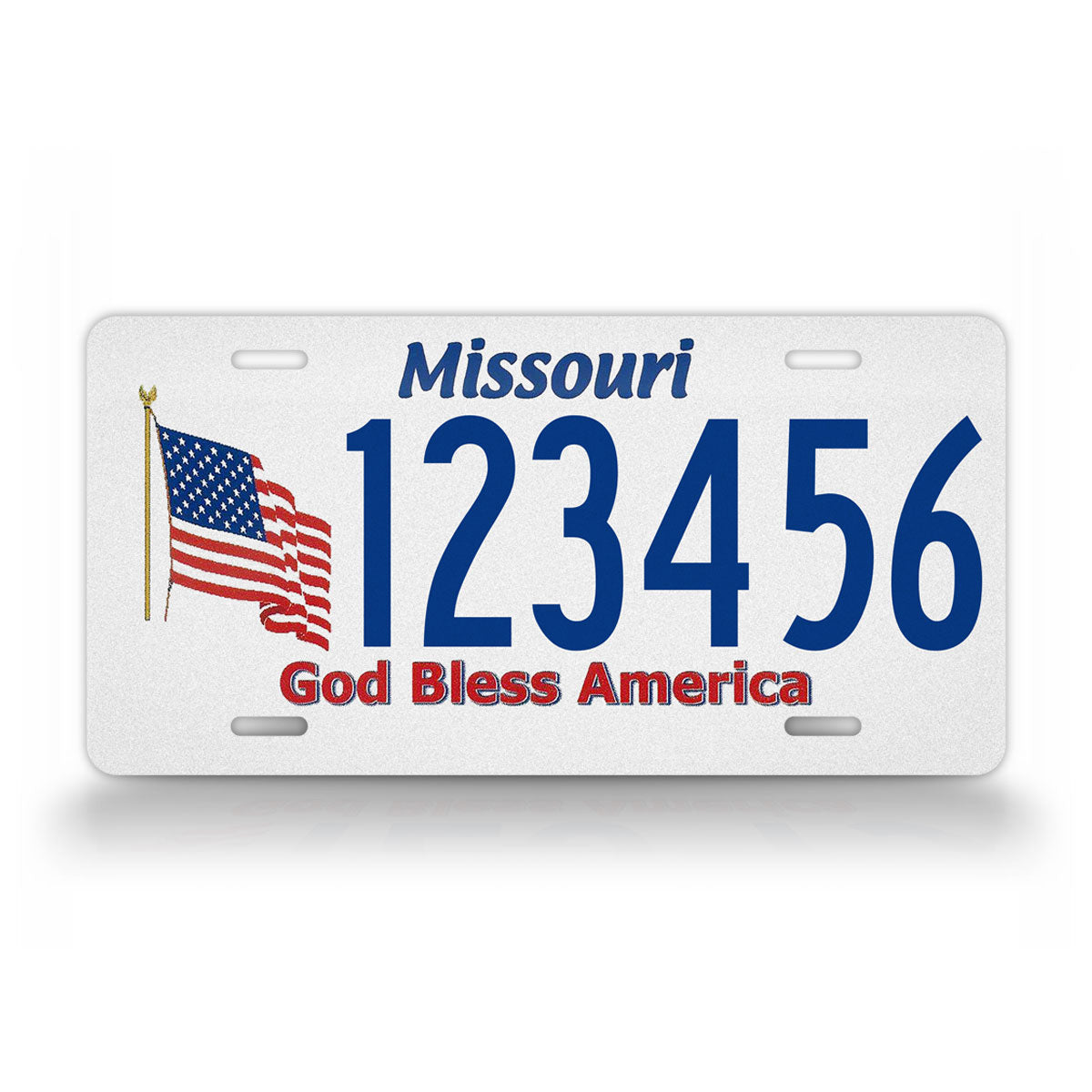 Custom Missouri God Bless America License Plate