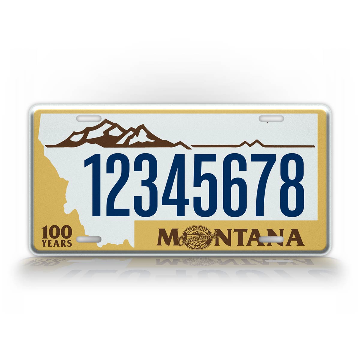 Custom Montana 100 Years centennial 1889-1989 License Plate
