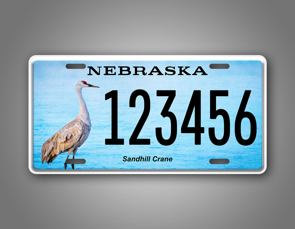 Custom Nebraska Sandhill Crane License Plate