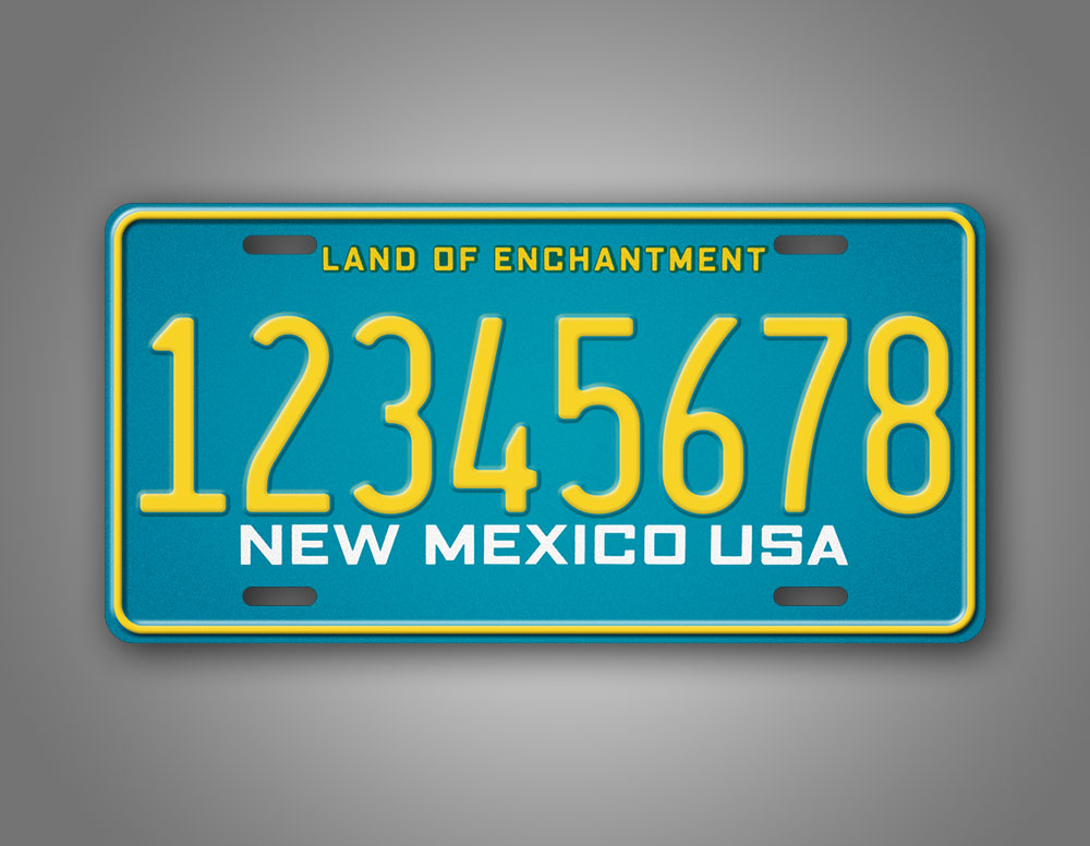 Custom New Mexico Centennial Blue License Plate