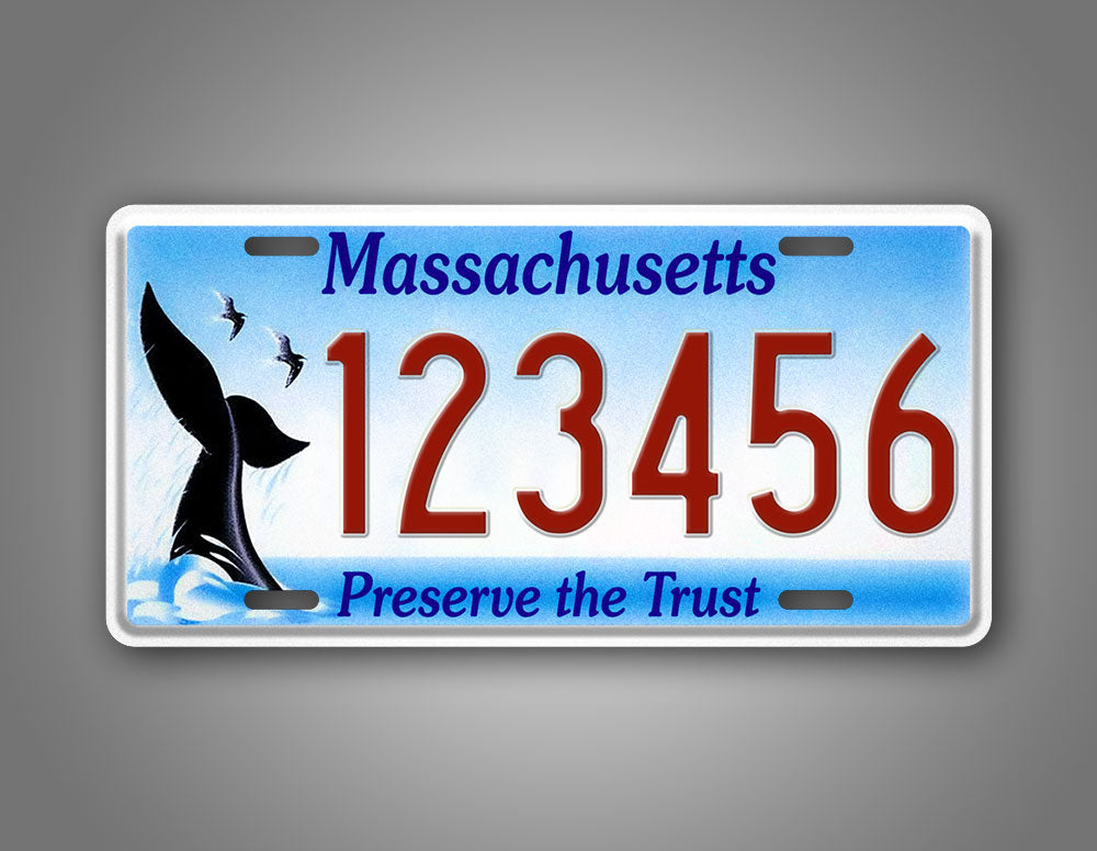 Custom Massachusetts Preserve The Trust Whale Tail License Plate