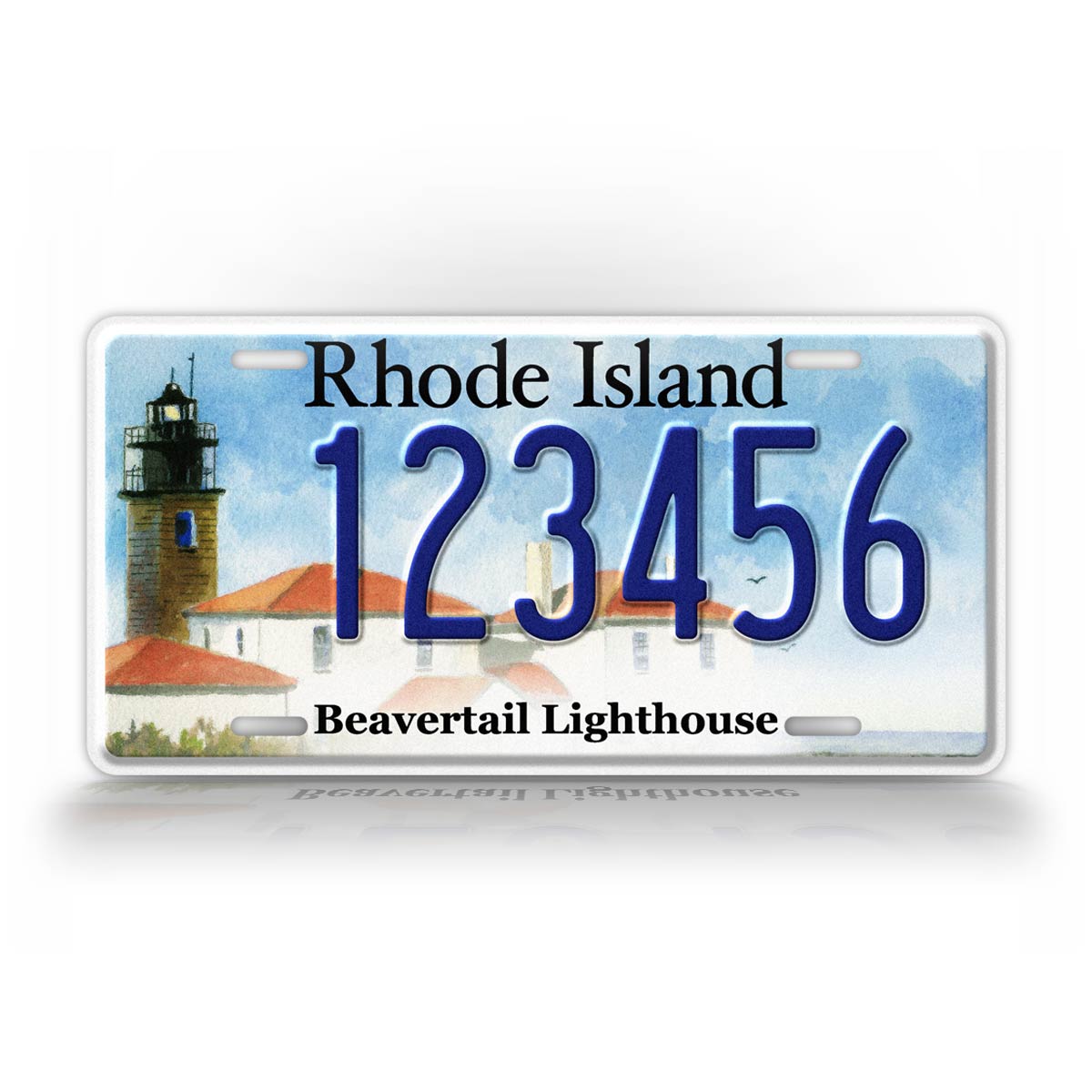 Custom Rhode Island Beavertail Lighthouse License Plate