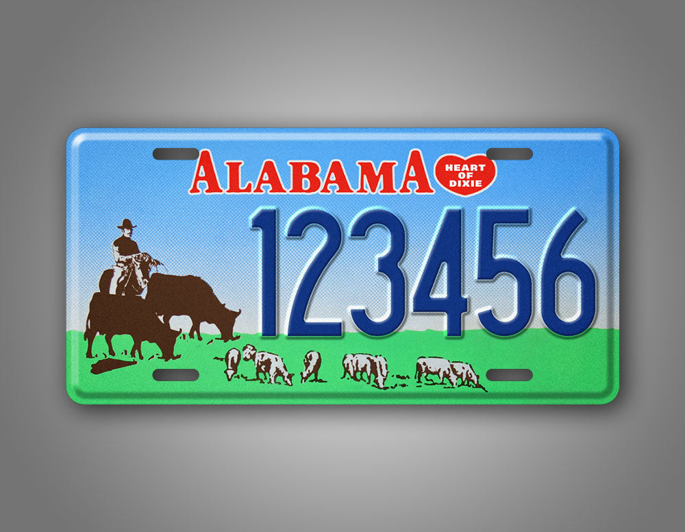 Custom Alabama Vintage Cattle License Plate
