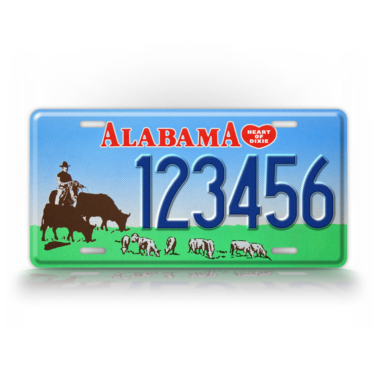 Custom Alabama Vintage Cattle License Plate