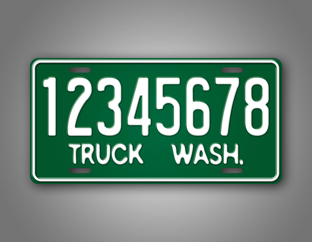 Custom Washington Vintage Green "Truck Wash." License Plate