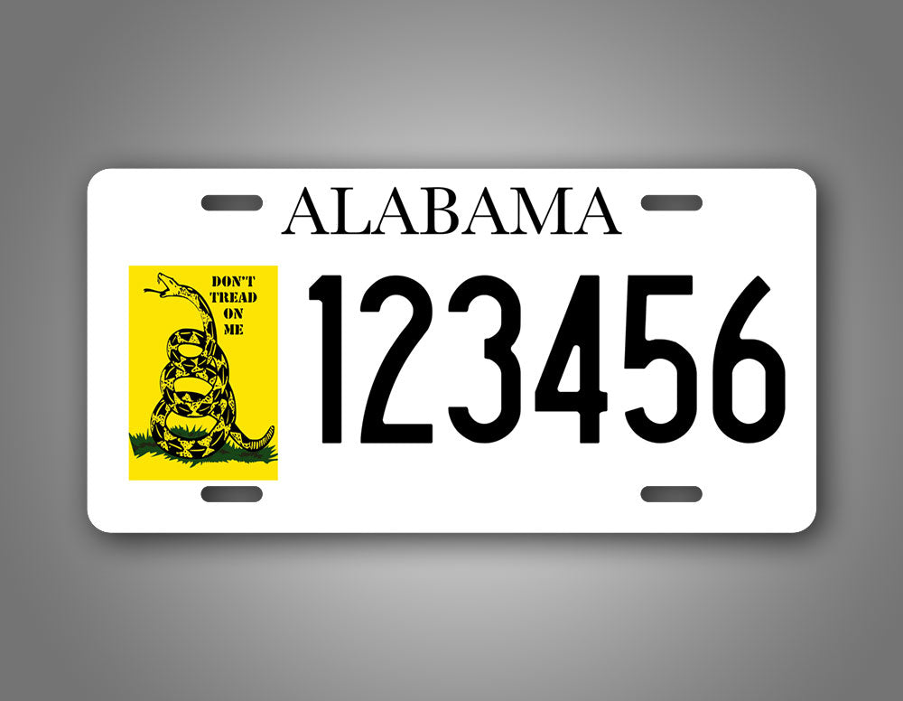 Alabama Don't Tread On Me Custom License Plate