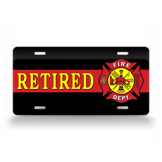 Novelty Retired Firefighter License Plate