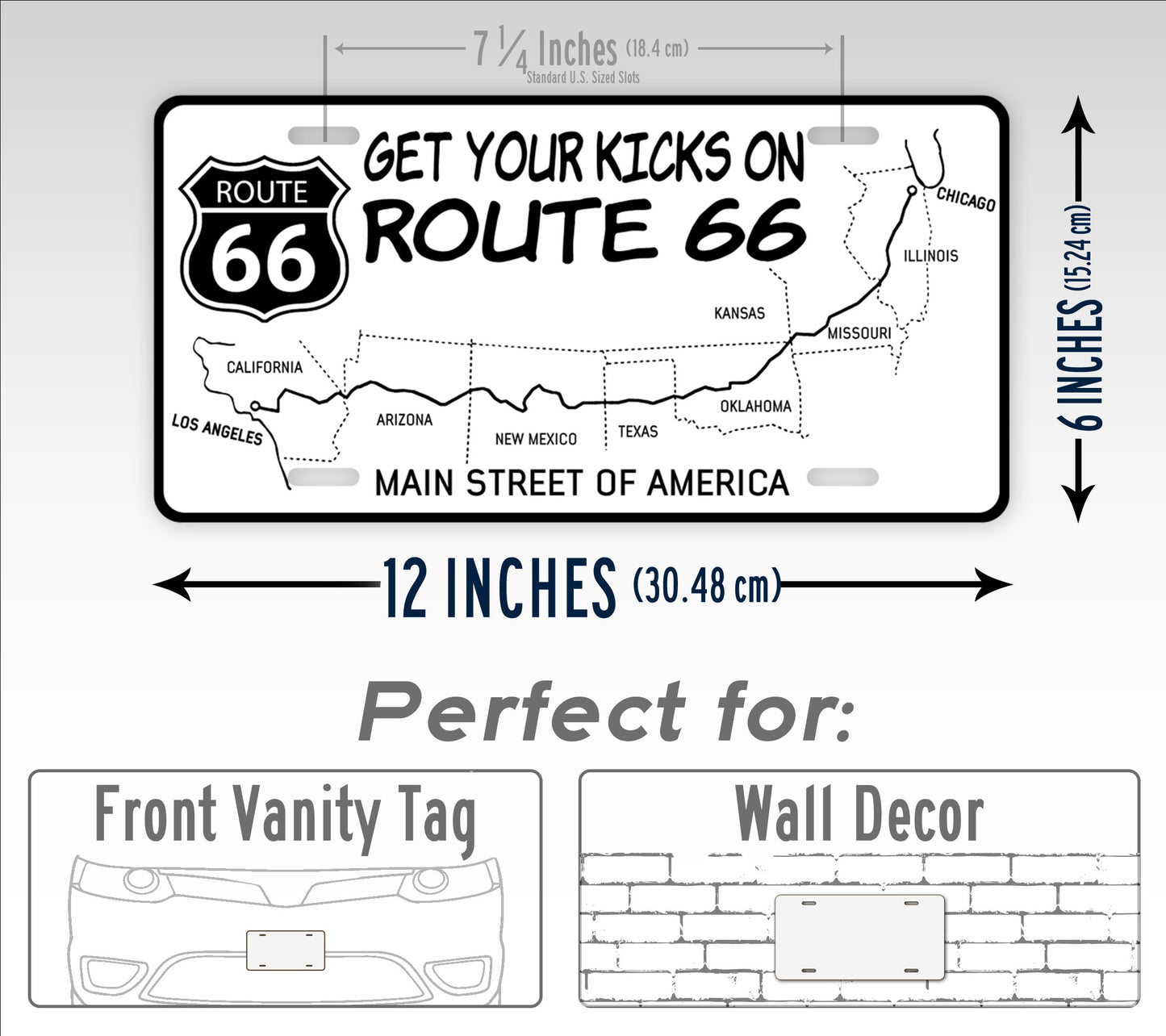 Get Your Kicks On Route 66 License Plate