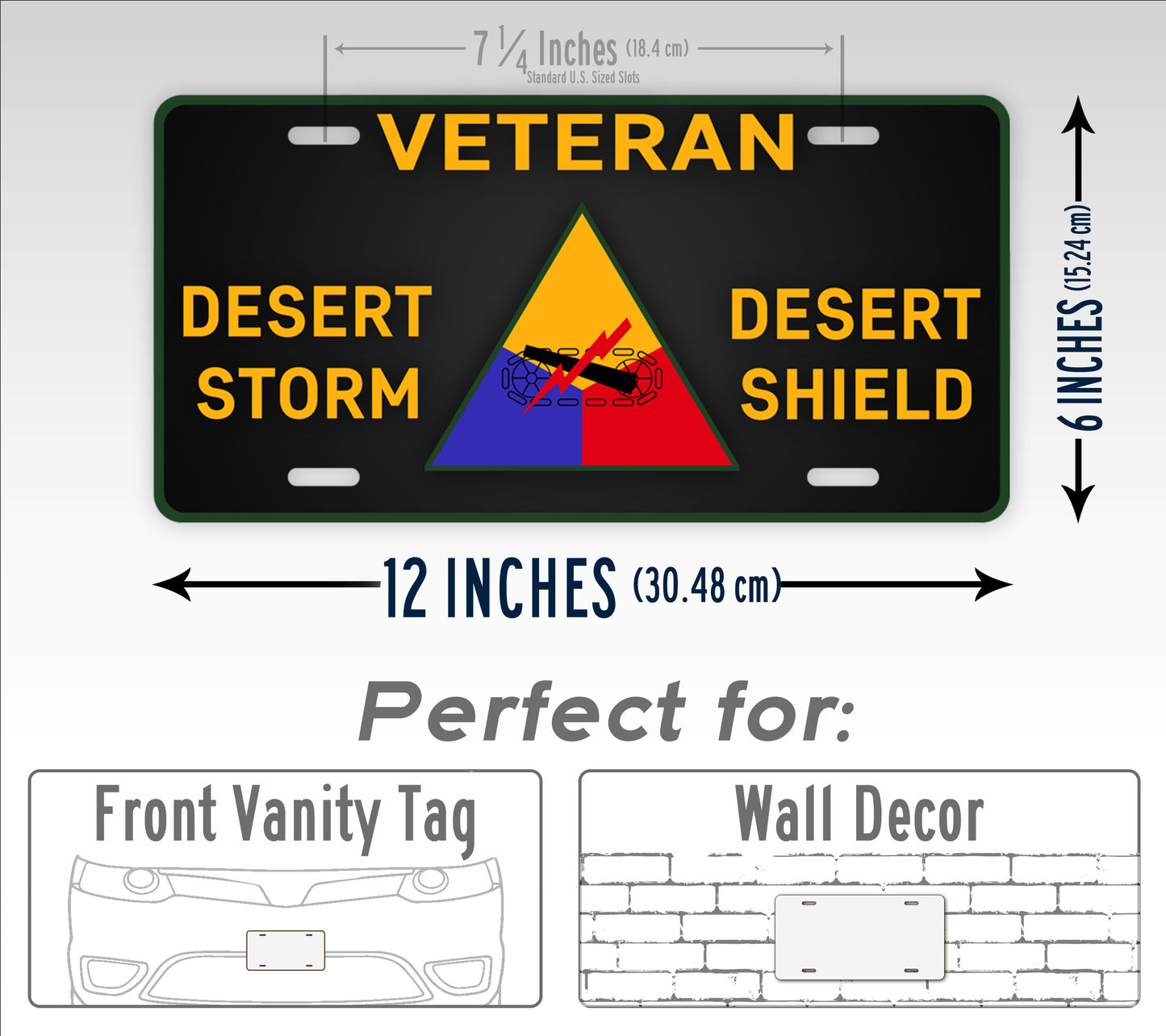 Universal Armored Division Veteran Operation Desert Storm/Shield License Plate