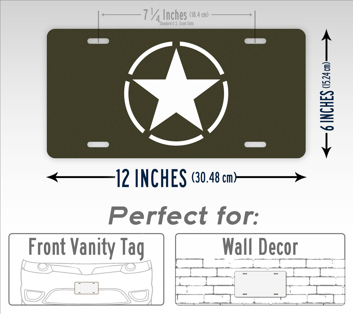 WWII Invasion Star Stenciled License Plate