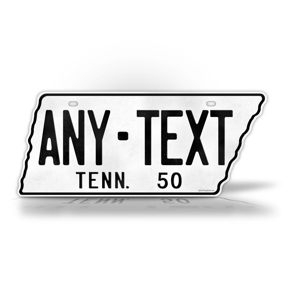 Any Text Custom Tennessee State Shaped 1950 License Plate